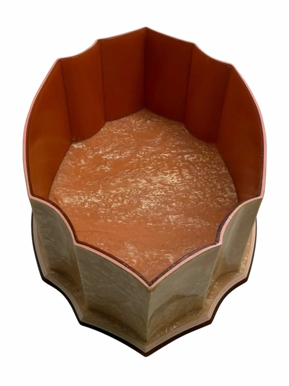 1920’s Art Deco Marbled Celluoid Hair Catcher and Powder Vanity Dishes